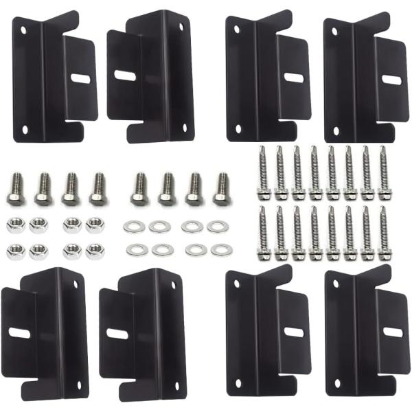 Metal/Tin Roof Solar Panel Mounting 4pcs Black Z Brackets for Panel Installation