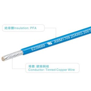China UL1709 Blue PFA Insulated Wire 300V 200C AWM1709 A/B For Lighting / Heater on sale