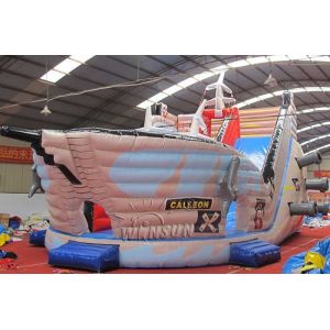 Pirate Ship Style Huge Inflatable Dry Slide Waterproof UV Protective