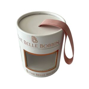 Buy cheap Roll Edged Paper Cans Packaging Custom PET Window With Ribbon from wholesalers