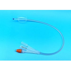 Buy cheap 3 Way Latex Free Foley Catheter With Balloon , Three Way Foley Catheter Silicone Material from wholesalers