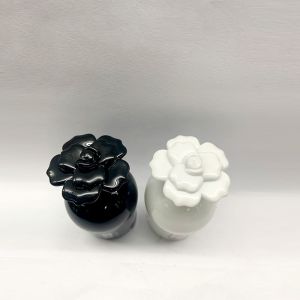 Buy cheap Custom Glass 50ML Refillable Perfume Bottle With Flower Cap from wholesalers