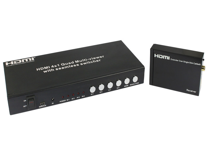 Quality UTP Extender HDMI 4x1 Quad Multi Viewer With Seamless RS232 And IR Switch Command for sale Buy cheap UTP Extender HDMI 4x1 Quad Multi Viewer With Seamless RS232 And IR Switch Command product