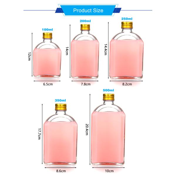 Liquor Whisky Kombucha Flat Flask Cold Brew Iced Coffee Bottle