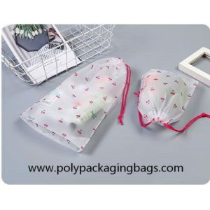 0.06mm Printed Transparent PE Drawstring Storage Bag