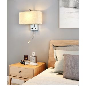 Buy cheap E27 holder wall lamp Chinese style with switch bedside wall lamp square reading wall light villa hotel project from wholesalers