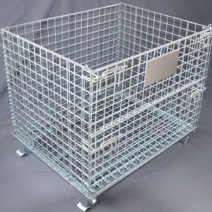 Heavy Duty Galvanized Collapsible Stackable Wire Mesh Storage Cages