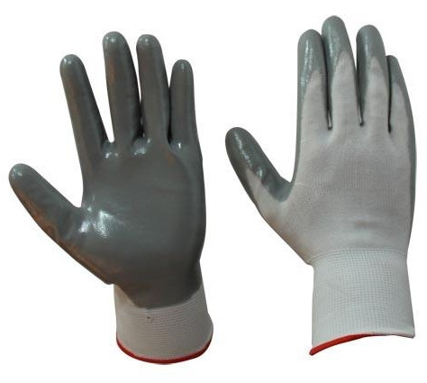Quality Grey Nitrile Coated Nylon Gloves for sale