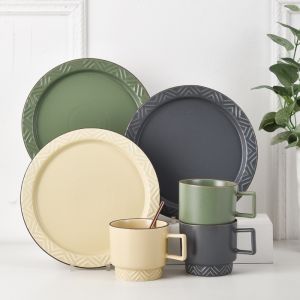 Buy cheap 300ml Japanese Stackable Mug And Saucer Vintage Style Cups Saucers Set Ceramics Plate from wholesalers