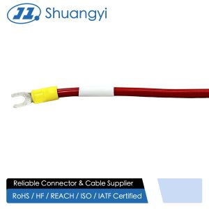 Ring to fork terminal power connector cable, DC PV negative grounding wire