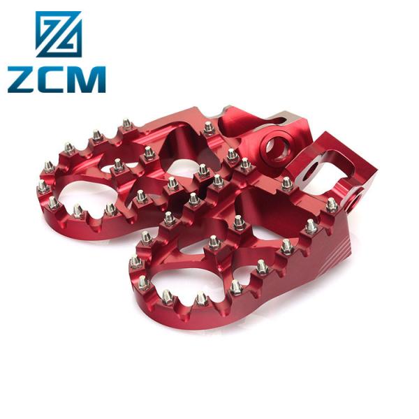 Buy cheap Ra0.6 Customized CNC Machined Parts Red Anodized Aluminum Footpegs from wholesalers