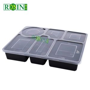 Buy cheap Clear Takeaway 6 Compartment Food Container Microwave Safe With Lid from wholesalers