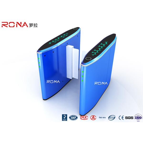 Security Passage Waist Height Turnstile IR Sensor Alarm Sliding Flap Barrier