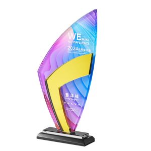Buy cheap  Wholesale Custom Colorful  Acrylic Award Trophy  Plexiglas Plaque with UV printing and Engraving  For   Business Recognition or  Anniversary Celebration from wholesalers