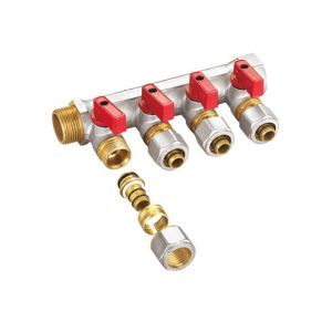 Buy cheap Max.16bar Brass Manifold Valve 3/4"xD16 Brass 4 Way Manifold Distrustion product