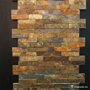 Rust Slate Ledger Stone Panels For Siding / Veneer / Cladding Decoration
