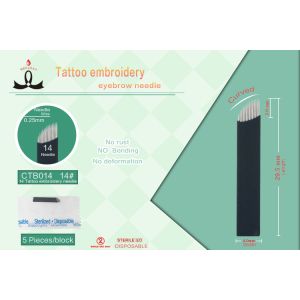China Black 14 Needle Microblading Needles , Permanent Eyebrow Tattoo Needles on sale