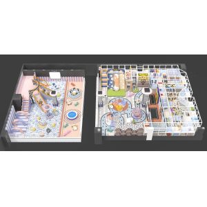 Pastel Color Plastic Kids Indoor Play Centre Equipment Custom Soft Play