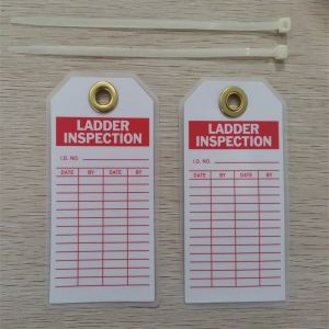 Buy cheap 5 3/4inx3in Polyester Ladder Inspection Plastic Safety Tag SGS Approval from wholesalers