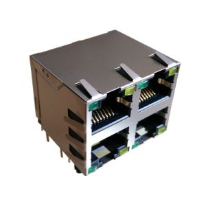 Buy cheap 6368511-3 Magnetics Stacked Modular Jack, 2X2 W / Leds, Gigabit RJ45 6368511-2 from wholesalers