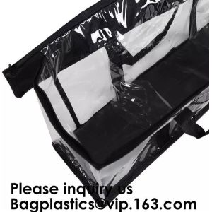 PVC Tote Bag Interior Mesh Reinforced Double-Stitched Handle Storage Bags hold