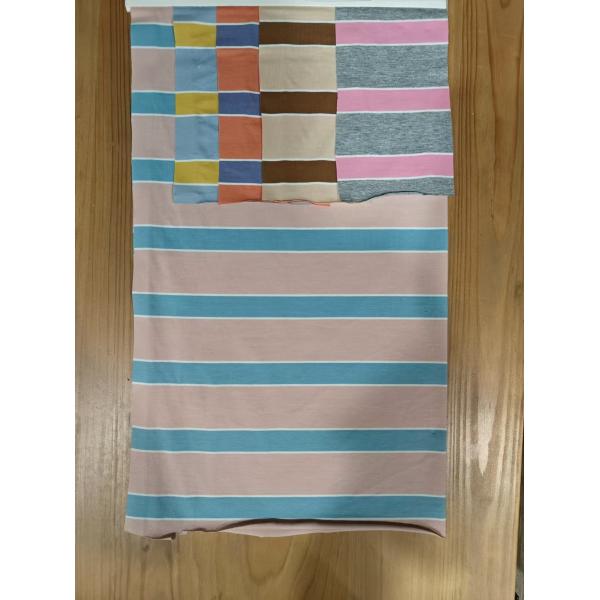 Quality Breathable Durable Striped Material Fabric For T-Shirt for sale