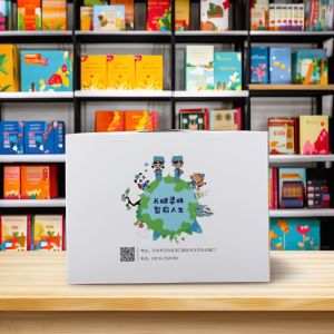 China Custom Logo Corrugated Paper Packaging Tuck End Gift Box with Plastic Handle Made from Recycled Materials and Rectangular on sale