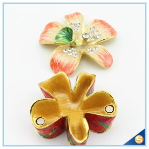 Buy cheap Metal Material Beautiful Flower Shape Crystal Trinket Box SCJ564 from wholesalers