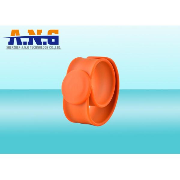 Quality Slap RFID Wristbands with flexible stainless steel bistable spring bands for sale