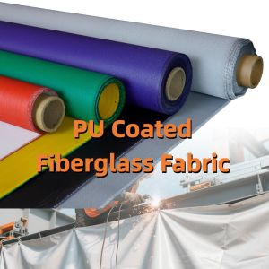 Buy cheap 460 g/sqm 0.41 mm PU Coated Fiberglass Fabric with 1m to 1.55m Width for Industrial Thermal Jackets & Pads from wholesalers