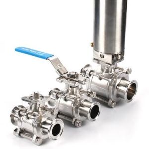 Buy cheap Manual SS304 Stainless Steel Sanitary Valves 3 PCS Ball Valve from wholesalers