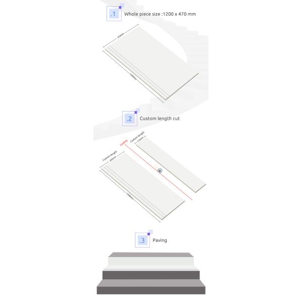 Stair Step Gold Wire Marble Floor Tile Non Slip Integrated Class Tile