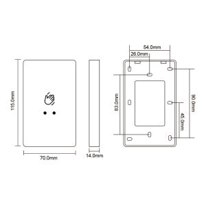 K70A/K70B Touchless Surface Mount Exit Button Waterproof IP68 Multi-function