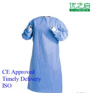 Buy cheap Blue Reinforced Disposable Surgical Gown Latex Free Lightweight For Hospital from wholesalers