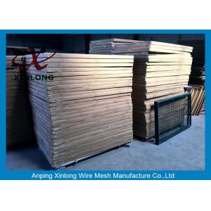 Customized Dark Green Welded Mesh Fence Gate For Private Yard and Garden