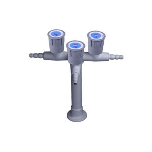 High Gloss Epoxy Powder Lab Fittings Triple Outlet Faucet / Tap