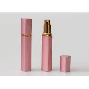 Buy cheap Pink Engraved Glass Travel Perfume Atomiser Bottles 12ml Rectangular Shape from wholesalers