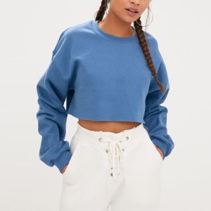 Buy cheap Women Cropped Sweater Soft Crewneck Sweatshirt Customized from wholesalers