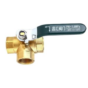 0.8MPa FXF Nickel Plated 3 Way 3/4" Brass Ball Valve