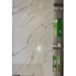 Buy cheap NSF Grey  Calacatta Quartz Stone Slab With White Background Scratch Resistant Decoration Material from wholesalers