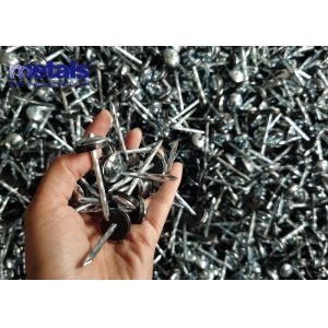 Buy cheap OEM Round Head Gi Roofing Nails Silver White Finish Long Lasting Performance from wholesalers