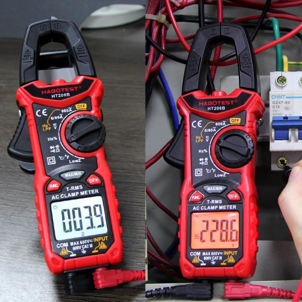 Buy cheap Handheld Digital Clamp Meter Multimeter True RMS AC DC Volt Amp Ohm Capacitance Frequency Temperature Diode Tester from wholesalers