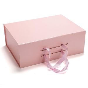 Buy cheap 38*27.5*13.5cm Custom Fancy Design Paper Foldable Magnetic Gift Box with Ribbon Handle product
