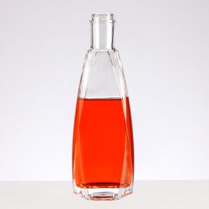 Buy cheap Clear Glass Vodka Brandy Whiskey Bottle with Unique Shape 500ml 750ml Customized Design from wholesalers