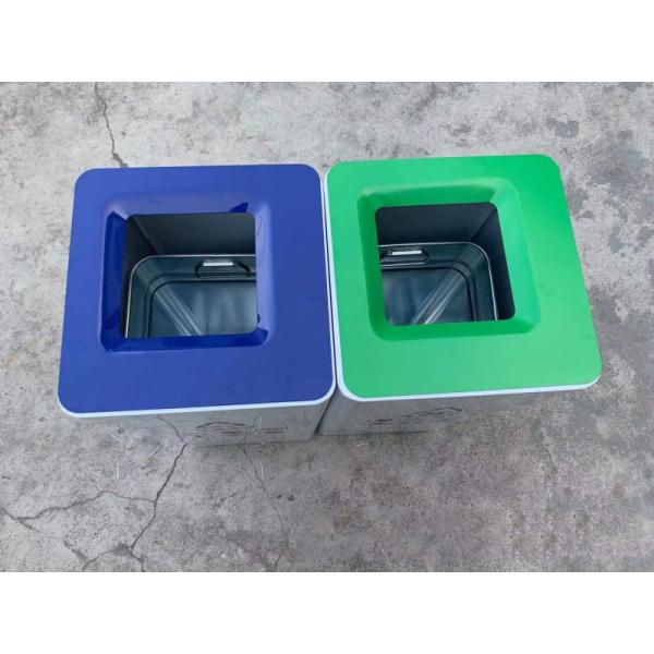 Hotel Property Trash Can Lobby Vertical Restaurant Shopping Mall Large Commercial Stainless Steel Storage Sorting Bucket