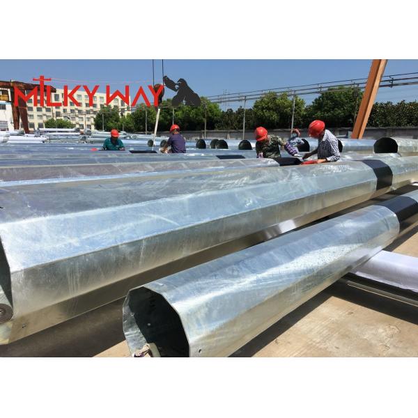Quality 9m 12m 16m Milky Way Steel Power Pole for Power and Signal Transmission with Customized Design for sale