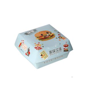 Buy cheap Paperboard Disposable Eco-Friendly Fast Food Burger Box with Matt Lamination Customized White Cardboard Packaging Box from wholesalers