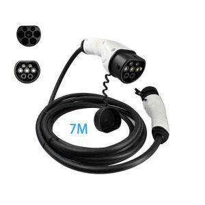 Buy cheap New energy European standard IEC62196-type 2 to type 2 ev charging cable 22kw 7M three-phase 32A IP55 Protection Rank product