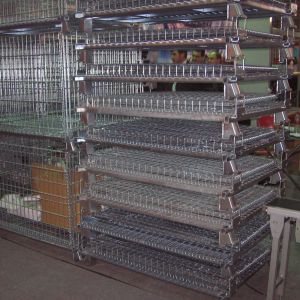 Buy cheap Folding Stackable Wire Mesh Pallet Cage , Warehouse Wire Mesh Storage Cage from wholesalers