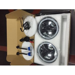 Buy cheap RGB Halo 7 inch LED Headlights Wrangler Plug and Play with Bluetooth Function with Angel Eye for Jeep JK CJ LJ from wholesalers
